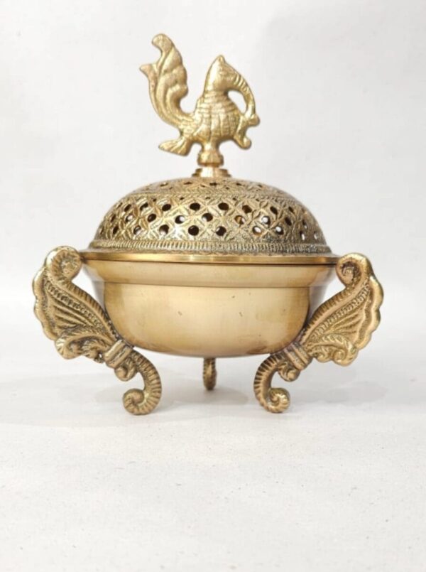 Handcrafted Brass Dhoop Stand-Traditional Festival Decor – Pooja Essentials