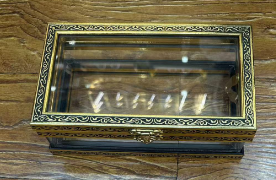Premium Rectangular Gift Box with Glass Lid & Gold Frame design