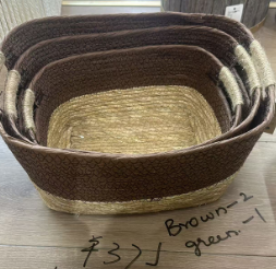 Brown Eco Gift Basket Set – 3 Pieces