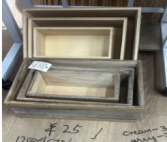 Wooden Cream Gift Tray Set – 3 Pcs (Rectangle)