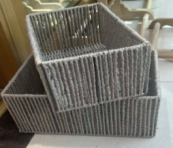Elegant White Storage Gift Packaging  Baskets - Set of 2