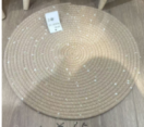 Round Jute Place mat with White Dots