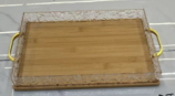 Rectangular Gift Packing Tray with metal handle and bamboo base