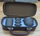 Artisanal Blue Ceramic Tea Set with Case