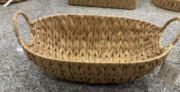 Woven Rattan Oval Serving Tray Set